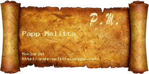 Papp Melitta névjegykártya