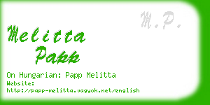 melitta papp business card
